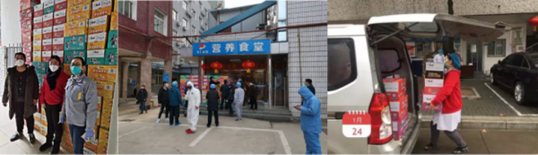 圖片說明：康師傅向武漢市普仁醫院、武昌醫院、華潤武鋼總醫院捐贈物資
